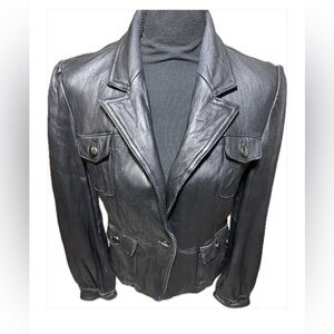 Mossimo Supply Co. Women's Black Leather Jacket Medium